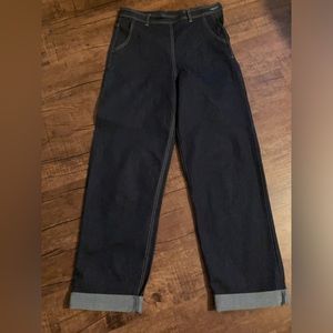 Collectif Size Small High Waist Cuffed Pinup Jeans, Side Zip, EUC